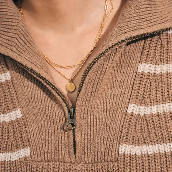 HP! 🎉💕 NWOT Faherty Mariner Sweater in Camel Stripe - Picture 3 of 8